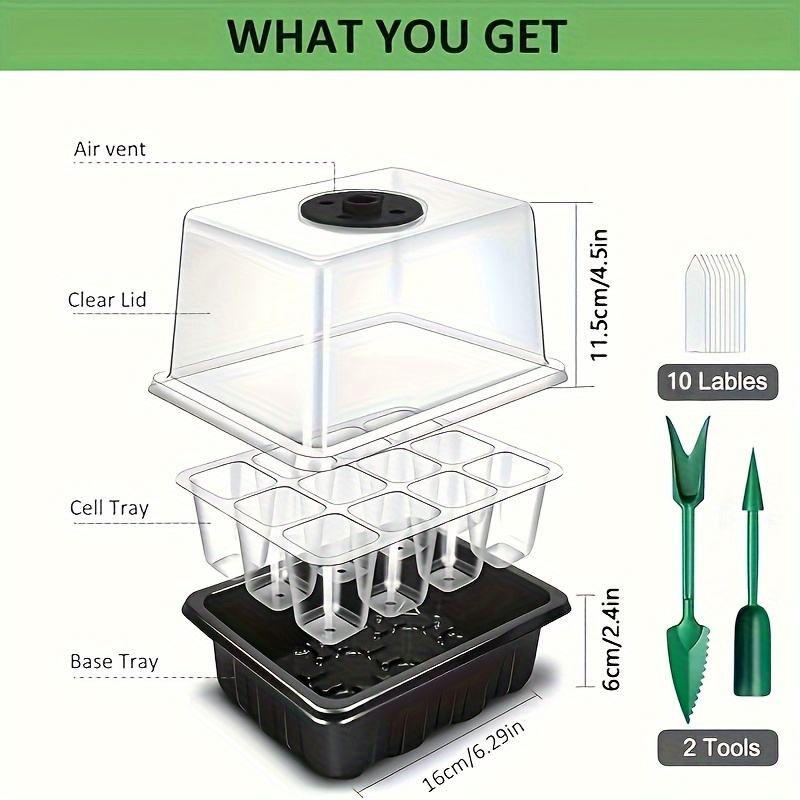 1/2/3-Paket Baki Perkecambahan - Indoor Garden Kit ulasan dan harga